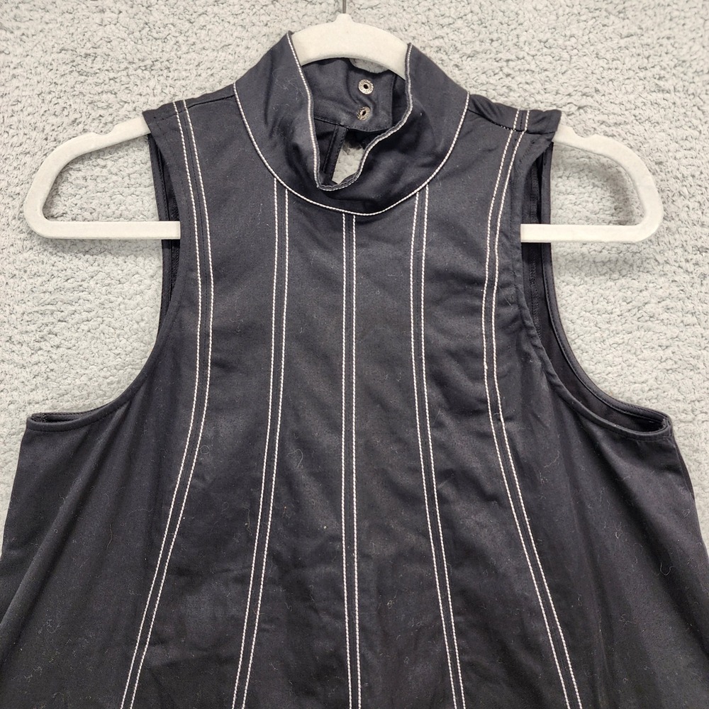 Maeve Black Mock Neck Sleeveless High Neck Stitch Detail A-Line Top Size Small‎ - Picture 8 of 12
